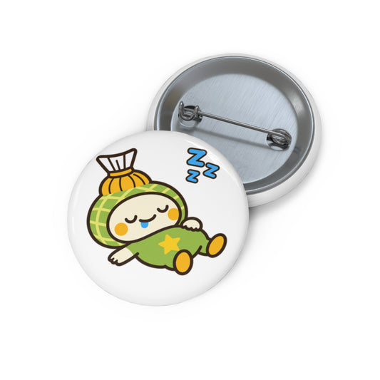 Badoneppu Sleeping Badminton Mascot Pin Button | Cute Japanese Character