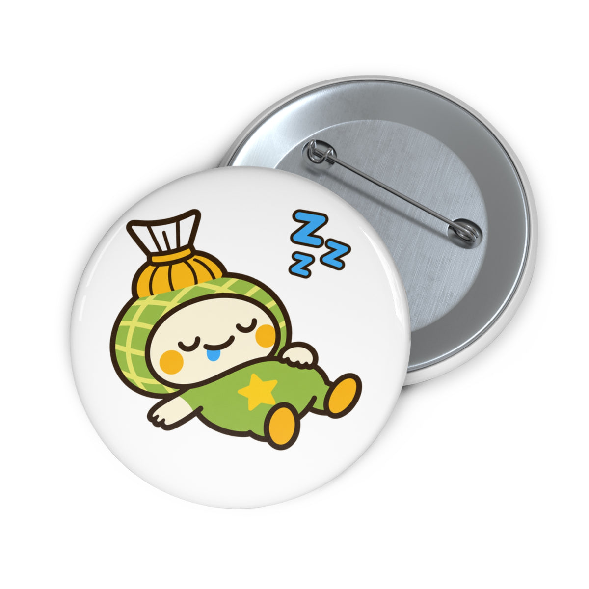Badoneppu Sleeping Badminton Mascot Pin Button | Cute Japanese Character