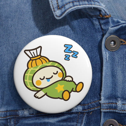 Badoneppu Sleeping Badminton Mascot Pin Button | Cute Japanese Character