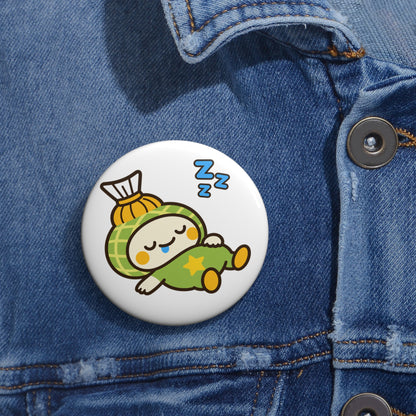 Badoneppu Sleeping Badminton Mascot Pin Button | Cute Japanese Character