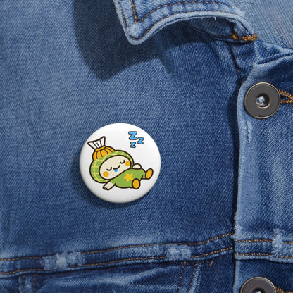 Badoneppu Sleeping Badminton Mascot Pin Button | Cute Japanese Character